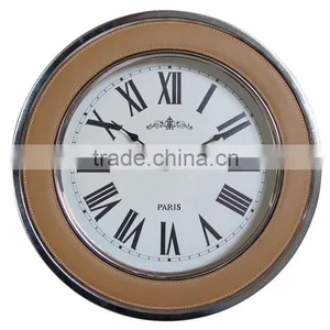2016 Hot Selling Promotional 14" Metal Custom Leather Wall Clock thumbnail-1