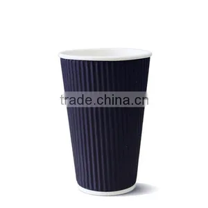 Custom Printed Disposable Ripple Wall Paper Cup for Shop Wholesale thumbnail-2