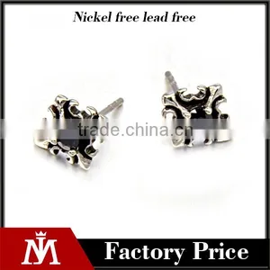 Europe Style Jewelry Silver Stainless Steel Stone Earrings Punk Stud Earrings thumbnail-1