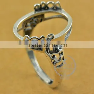 14*18mm 925 Sterling Silver Antiqued Silver Vintage Style Oval Bezel Ring Base Blank Supplies DIY Findings 1223075 thumbnail-2