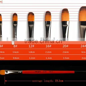 BGN-3228 Bergino Professional Filbert Shape Nylon Hair Paint Brush in Stock thumbnail-3