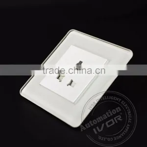 2016 New Design IVOR Glass Panel Mechanical Socket and Push Botton Switch eu Universal Socket thumbnail-3