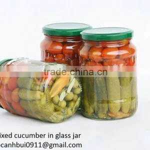 Pickled Cucumber Mixed With Cherry Tomato in Jar Fof Export thumbnail-1