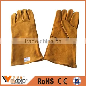 Heat Resistant Cow Split Welding Industrial Leather Gloves Cheap Price thumbnail-1