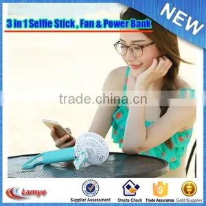 3 In1 Function Selfie Stick + Fan + Power Bank For Camera Bank New Arrived Monopod Wholesale thumbnail-5