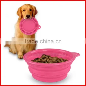 Cute Pet Dog Cat Silicone Collapsible Travel Bowl Dish Feeding Water Feeder New thumbnail-2