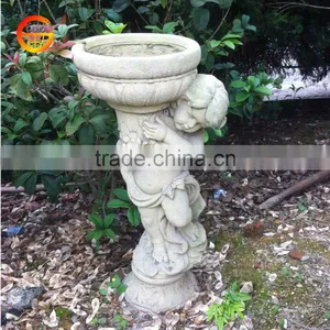 Boy and Flower Urn Garden Sculpture for Sale thumbnail-1