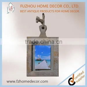 2017 Funny Shape Antique Double Glasses Wooden Photo Frame in Good Quality thumbnail-1