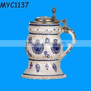 Vintage Metal Lidded Beer Tankard thumbnail-1
