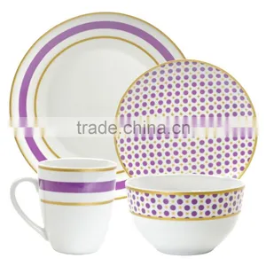 Tableware Porcelain Custom Pink Dinner Set , Design Your Own Porcelain Dinnerware thumbnail-1