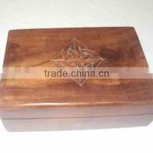 Carved Sheesham Wood Gift Small Decoration Box, Christmas Gift Box thumbnail-1