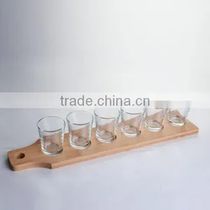LFGB,FDA,CIQ,SGS Certification and Eco-Friendly Feature Shot Glass Set With Wooden Tray thumbnail-1