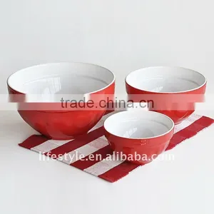 3Pcs Stoneware Mixing Bowl, Two-Tone thumbnail-1