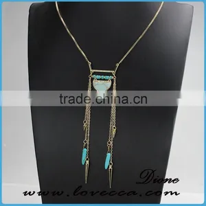 Wholesale Jewelry Gemstone Natural Stone Crystal Quartz Pendant Turquoise Necklace thumbnail-6