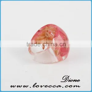 Clear Resin Rings for Girls ,pressed Real Dried Flowers Resin Ring thumbnail-4