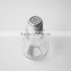 Bulb Shape Glass Spice Packaging Jar Bottle With Silver Hole Lid thumbnail-3