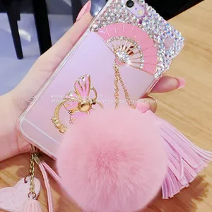 Soft Tpu Diamond Cell Phone Cover Case Silicone Mobile Phone Cases for IPhone7/7Plus/6/6s/6plus/6splus Fluffy Ball Shell thumbnail-3