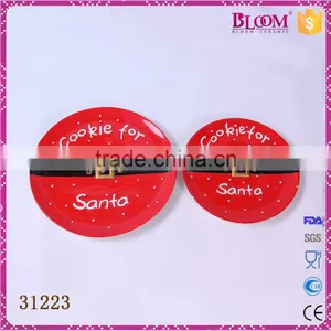 Custom Ceramic Red Decorative Christmas Dinner Plate thumbnail-1