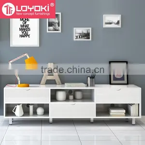 Hot Sale Home Furniture Mordern Simple MDF Wood TV Media Stand With Drawer Storage Cabinet thumbnail-2