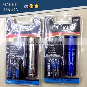 Aluminum LED Flash Light, Metal Flashlight, Micro Led Flashing Light, Led Light for Nine Bulbs With Battery thumbnail-3