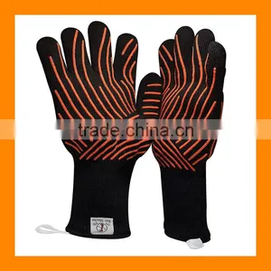 Topbest Hohe Qualitat Grillhandschuhe EN407 Beglaubigte Extrem Hitzebestandige Backhandschuhe, Kuchenhandschuhe,Ofenhandschuhe thumbnail-1