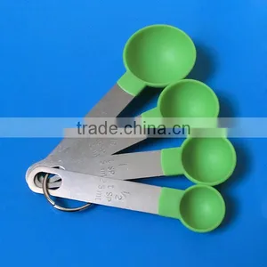 4 Pcs Green Plastic Measuring Cup Spoon Set thumbnail-1