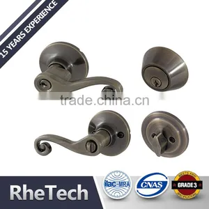 Security Tubular Lever Handle Door Lock and Single Cylinder Deadbolt Combo Lockset thumbnail-2
