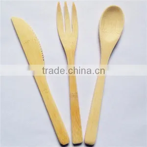 Striped Wooden Utensils Wooden Cutlery Disposable Tableware Set thumbnail-1