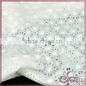 Off-white Hollow Out Small Floral Embroidery Fabric, Vintage Cotton Lace Fabric thumbnail-3