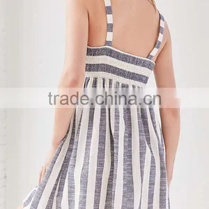 Latest Fashion Party Wear Tie Front Striped Mini Dress For Girls Names With Pictures HSd5081 thumbnail-6