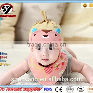 Shuoyang Wholesale100%cotton Cute Soft Baby Caps and Bibs Set thumbnail-3