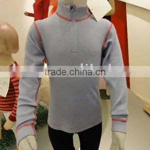 100%merino Wool Winter Kids Thermal Underwear Top thumbnail-1