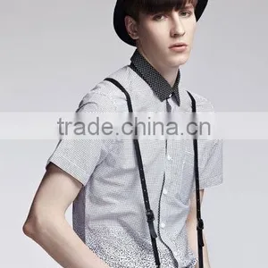 New Design Contrast Fabric Made to Measure Cotton Slim Men Shirt BSZ0081 thumbnail-2