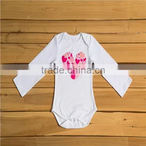 Wholesale Cotton Organic Onesie Plain White Long Sleeves Baby Romper thumbnail-5