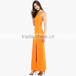 Chinese Clothing Manufacturers Dress Bodycon Dress, Evening Dress Orange Colour, Maxi Dress thumbnail-3