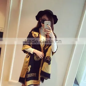 2017 New Model Yong Ladies Scarf Printed Bear Pattern Imitated Cashmere Material 190*65cm Girl Cappa thumbnail-3