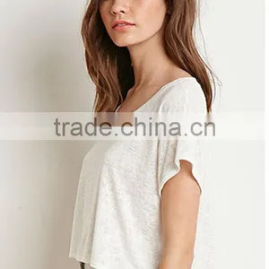 2015 Hot Sale Women Wear Knit Crop Top Loose Top thumbnail-2