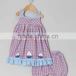 Wholesale Sailboat Applique Bloomer Set for Infant Todler Girls thumbnail-1