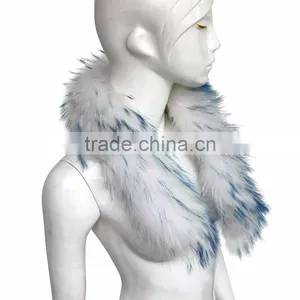 Myfur Factory Wholesale Detachable Fur Collars / Real Raccoon Fur Trim for Hood thumbnail-2