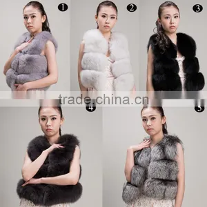 Myfur Women Winter Fur Vest Wholesale Real Fox Fur Vest Super Soft and Warm thumbnail-6