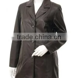 Woman Leather Lace Fashion Coat thumbnail-1