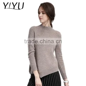 Fashion Winter Cashmere Sweater Women Irregular Hem Long Sleeve Knit Pullover thumbnail-1