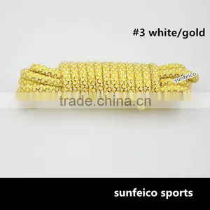 2016 Bulk Sale Custom Round Rope Glitter Shoelace~Glitter Yeezy Logo Tip Lace~Custom Colorful Sports Metallic Glitter Rope Laces thumbnail-2