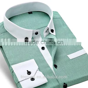 Fancy White Color Collar & Cuff Button Down Collar Shirt for Men thumbnail-1
