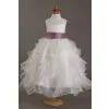Ball Gown Sheer Neck Sleeveless Beading Floor-length Flower Girl Dresses Flower- thumbnail-1
