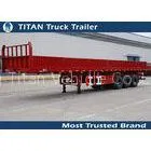 50 Tons Tri-axle 40ft Heavy Duty Flatbed Trailers With High Boards thumbnail-1