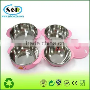 2015 100% Food Grade Children Lunch Box Stainless Steel Inner and Plastic Heat Resistant Outer , Kids Luch Container thumbnail-2