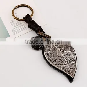 Custom Punk Leaves Leather Key Chains - Promotional Items thumbnail-3