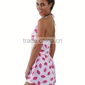 Top Quality White Two Piece Navel Revealing Latest Women Fashion Nighty Dress thumbnail-3