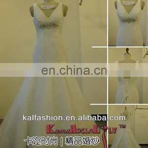 EB2212 V-neck With Beading Lace Wedding Dress thumbnail-1